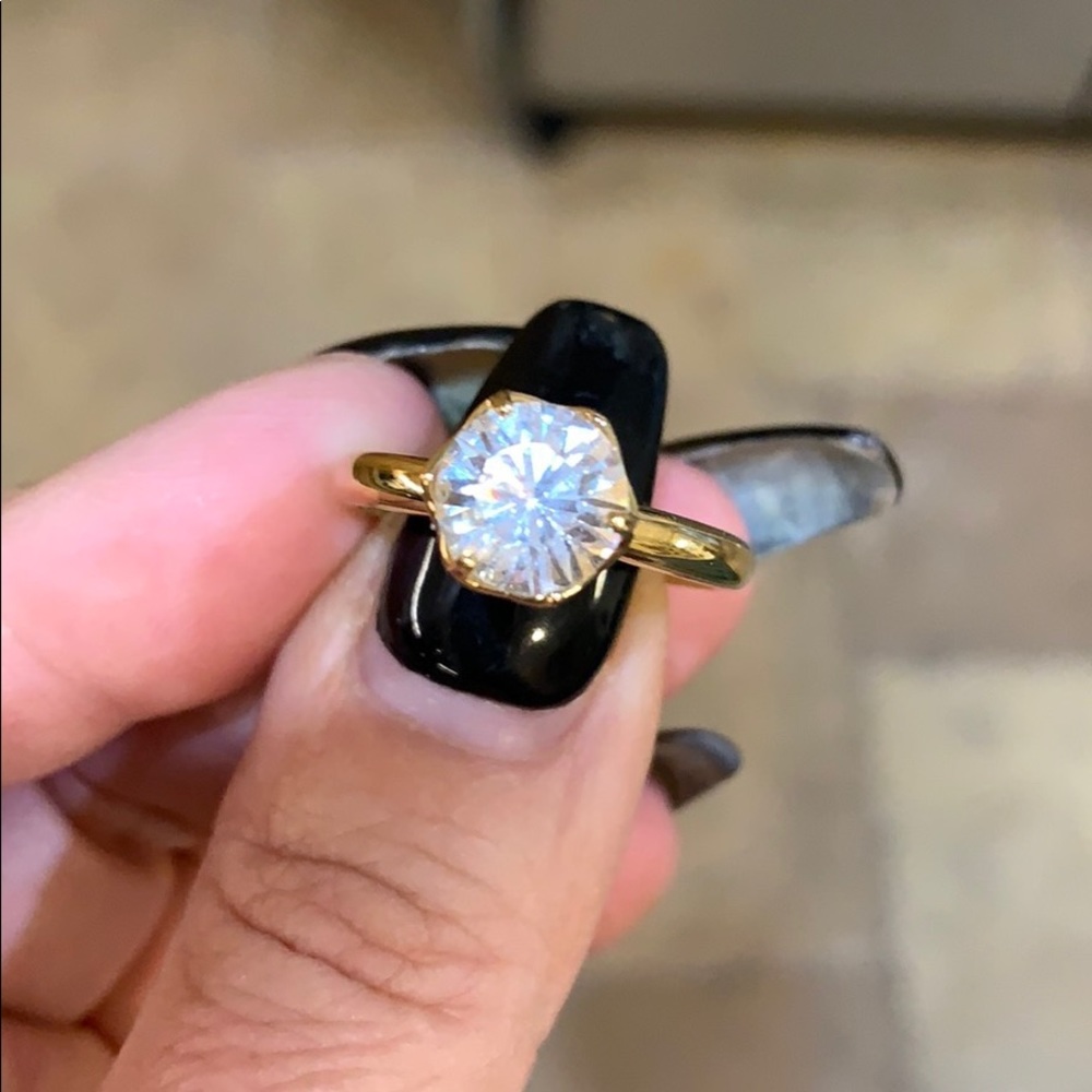 Swarovski Crystal Aurora Borealis Solitaire Ring